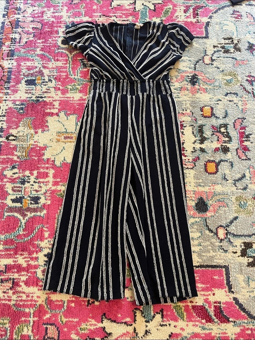 Dolan Striped Jumpsuit in Navy & White